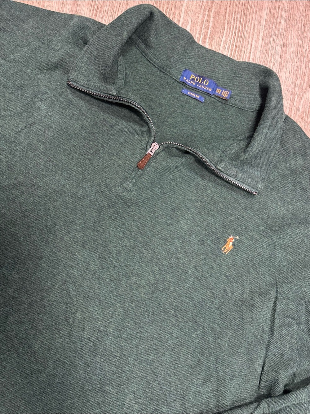 Polo Ralph Lauren Estate Rib Quarter Zip Mens 3XB Green Preppy Pullover